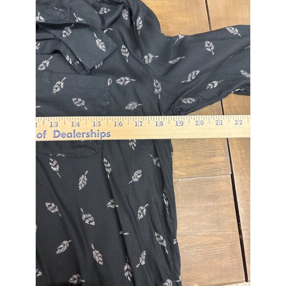 American Eagle Outfitters Womens Black Leaf Print Button-Up Blouse S - Picture 6 of 7